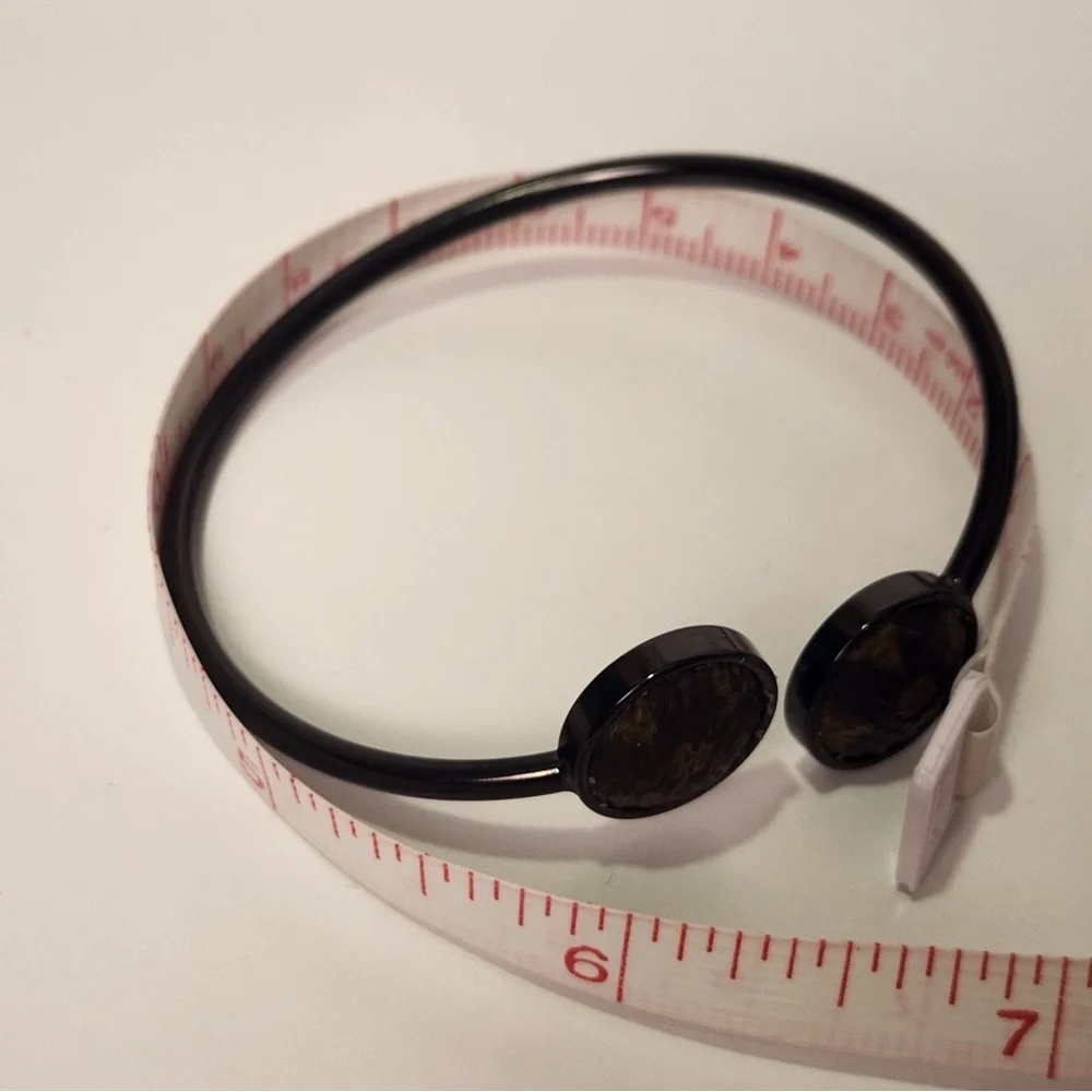 Louis Vuitton Brown Monogram Canvas Black Wrap Cuff Bracelet Clover Flower